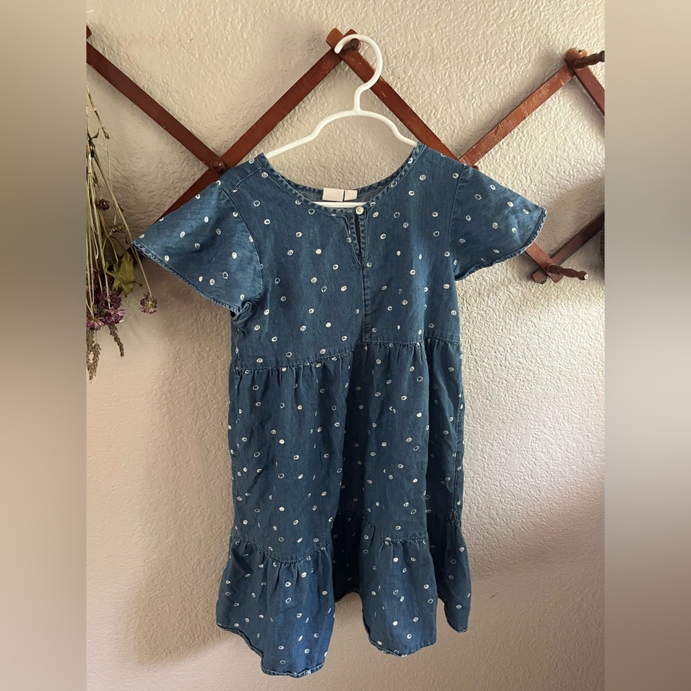 GAP Denim Blue Kids Dress with White Dots